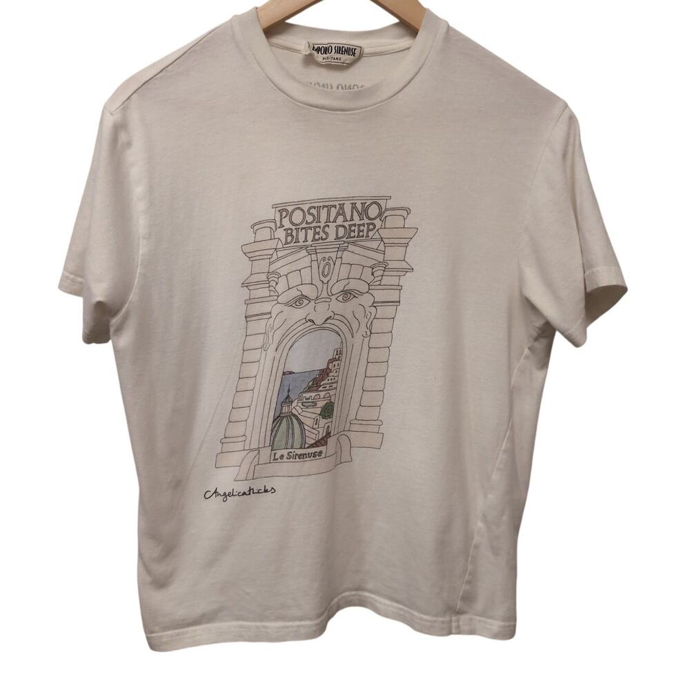 Emporio Sirenuse The Angelica‎ Hicks 'Positano Bites Deep' T-Shirt White